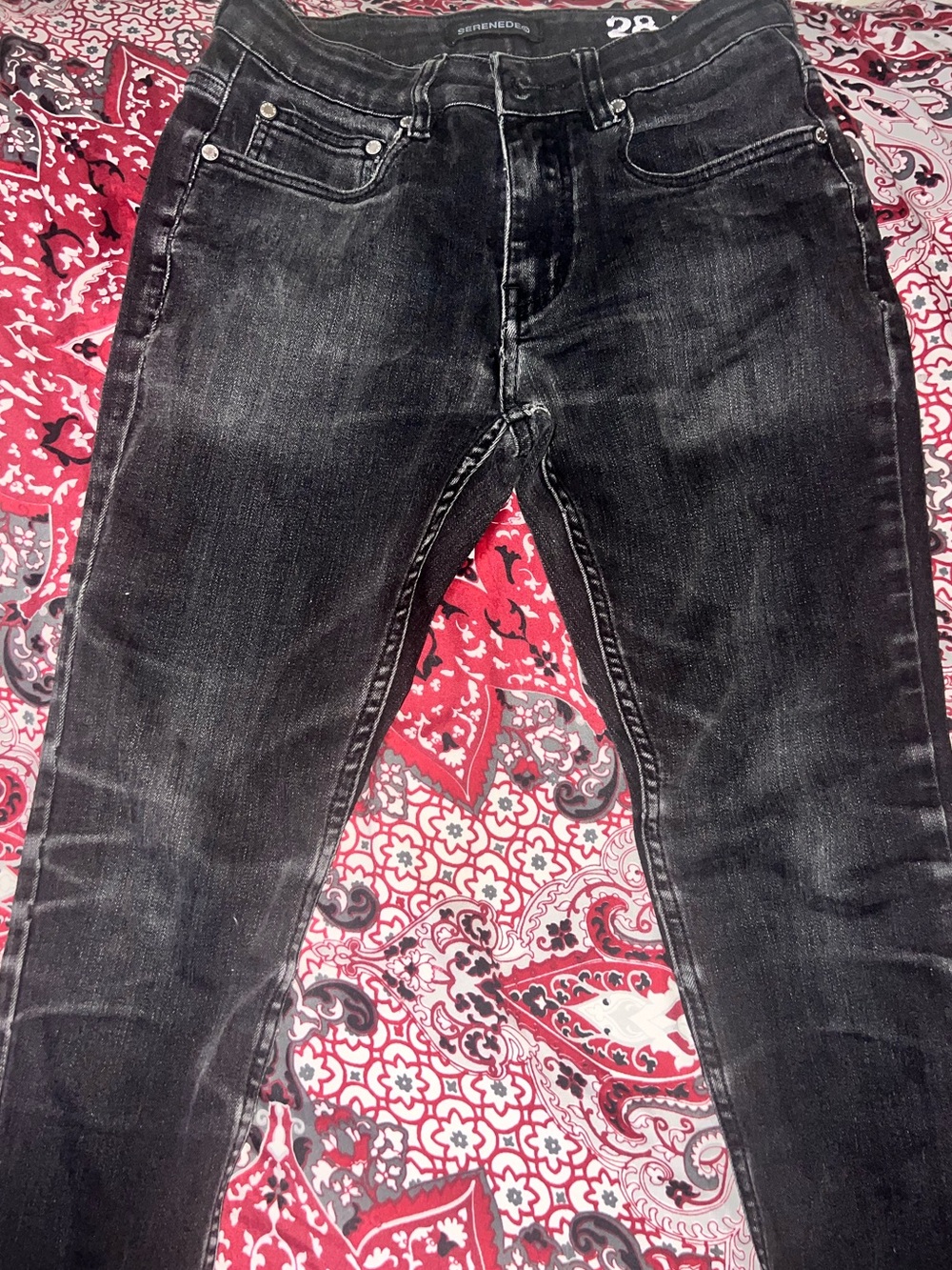 Teen Black Washed Serenede Jeans - Size 28